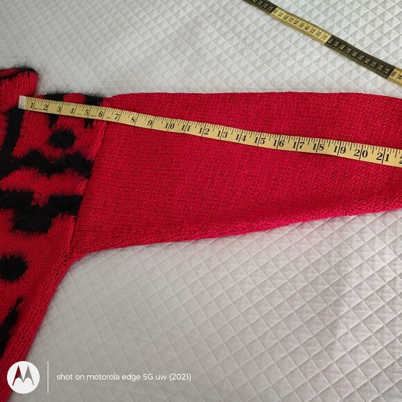 SHEILA RAYMOND CHUNKY KNITTED SWEATER HALO COLLAR DROP SHOULDER L/S RED MEDIUM - Picture 5 of 13